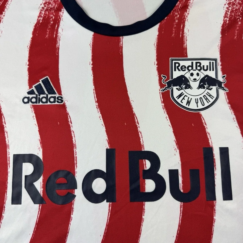 Adidas New York Red Bulls Soccer Jersey Red White Aeroready Mens 3XL XXXL